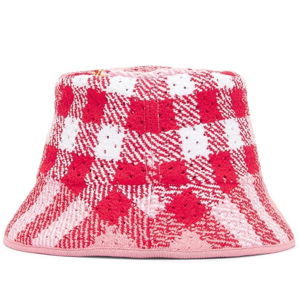 Burberry Pink and White Plaid Knit Hat - Picture 7 of 8